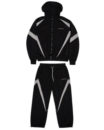 Black & Grey Nylon Tracksuit