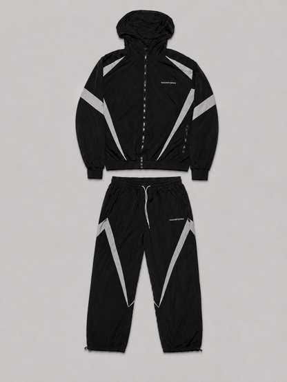 Black & Grey Nylon Tracksuit