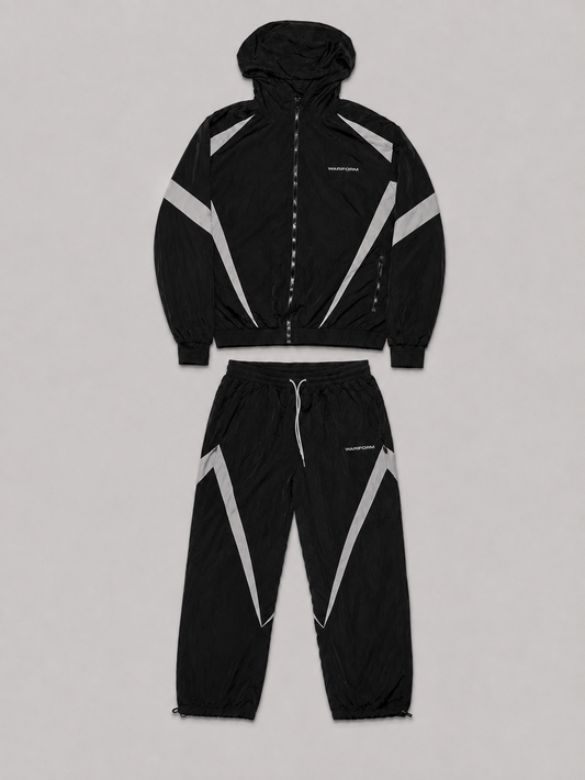 Black & Grey Nylon Tracksuit