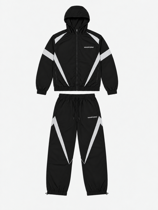 Black & Grey Nylon Tracksuit
