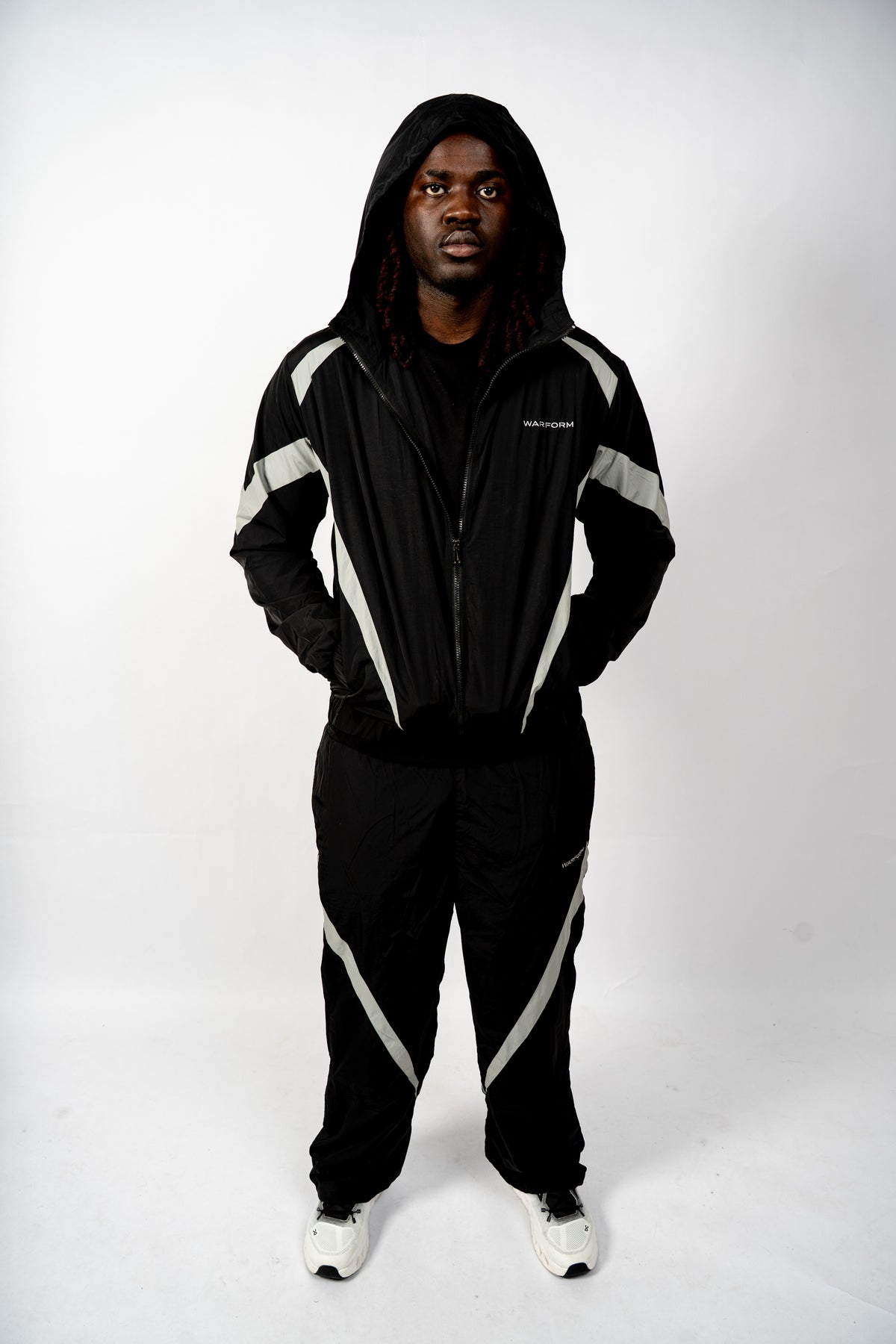 Black & Grey Nylon Tracksuit