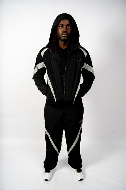 Black & Grey Nylon Tracksuit